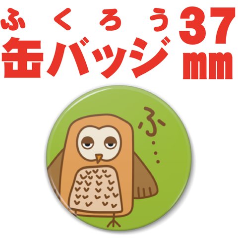 すまし顔？眠いの？フクロウさん缶バッジ