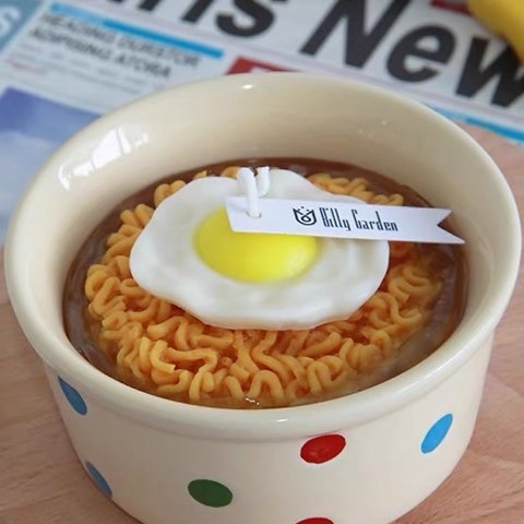 アロマキャンドル^_^インスタントラーメン＋オムレツ型