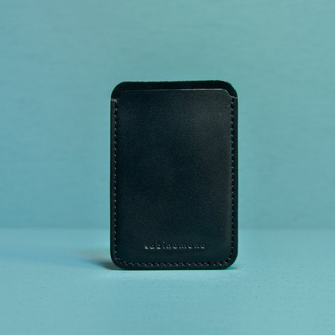 MagSafeレザーカードケース　シンプル  ブラック iPhone15 14  SM040b