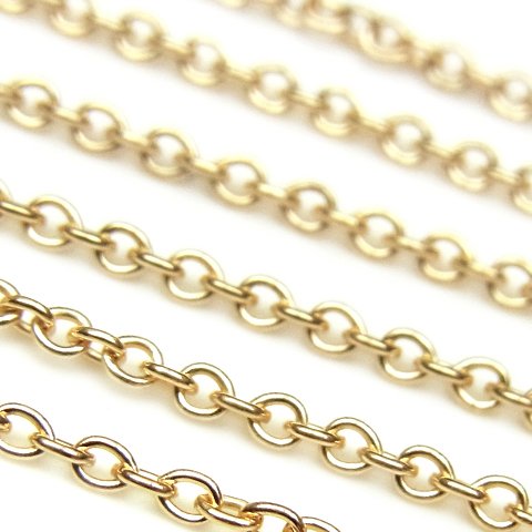 14KGF あずきチェーン 1.2mm【10cm販売】(14K-CH50-AZ12