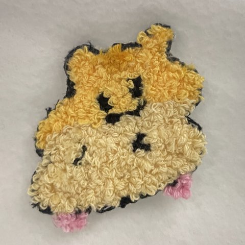 ハムスター もこもこ刺繍 ワッペン