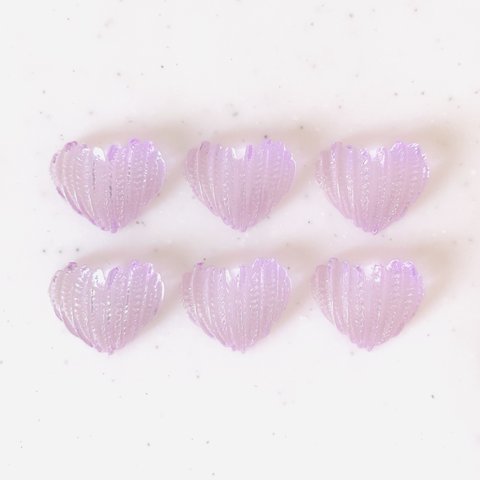 Clear Purple Squeezed Heart Cabochons