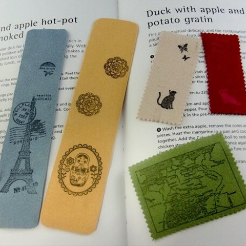 bookmark*フェイクレザーのしおり*２枚セット