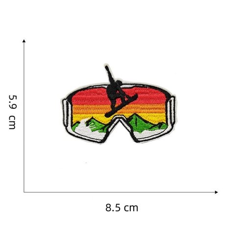 ゴーグル スケートボード キャンプ ワッペン アップリケ アイロン対応 1枚