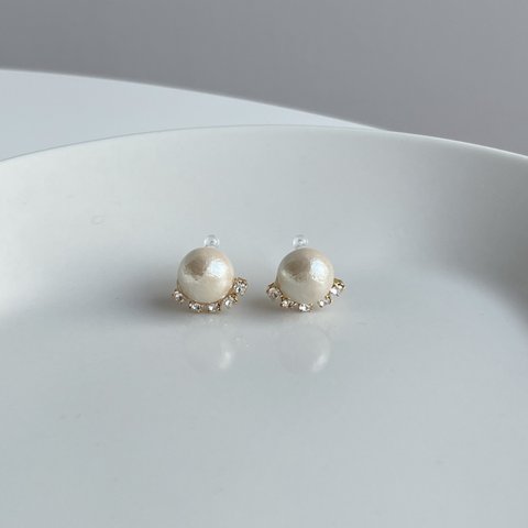 crystal swaro&pearl earring