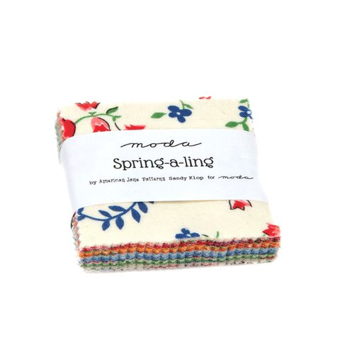 moda mini charm 42枚セット Spring-a-ling 生地 布 花柄