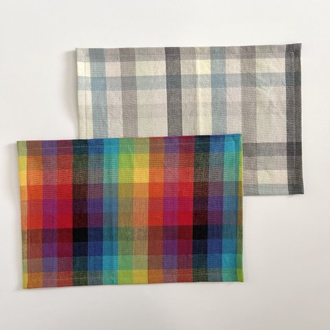 園児サイズのランチョンマット 20×30/block check