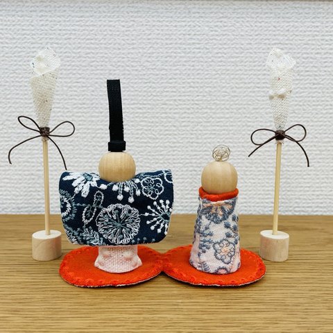 ︎︎◌季節限定◌ ⚮̈ミナペルホネン ハンドメイド⚮̈ 雛人形 立ち雛 立雛飾り 置物 ／celebrate