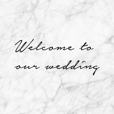 Welcome to our wedding　サインステッカー *万年筆風