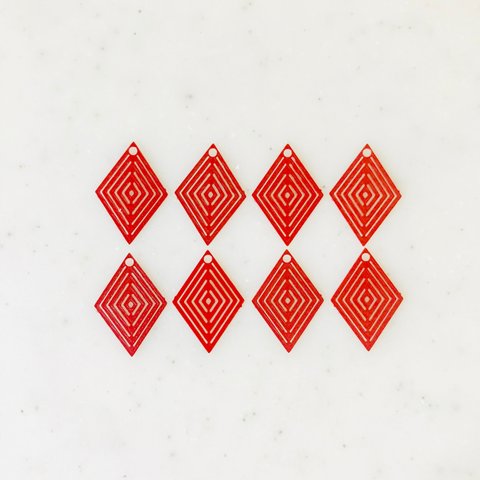 Red Designed Diamond Shaped Parts