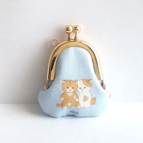 小さいがま口：豆姫：ちっちゃいがま口：littlie purse 405：かわいいがまぐち：小さな財布：猫,ネコ,おやつ,cat