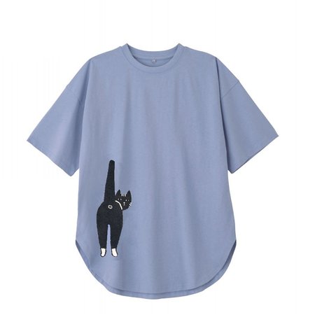 猫柄　レディースビッグシルエットTシャツ綿100％【S～4L】
