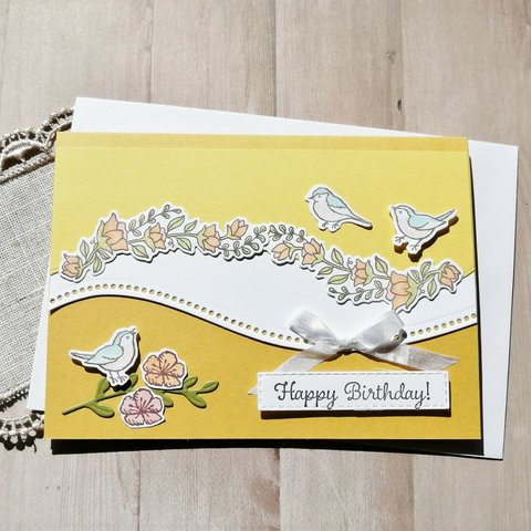 再再販！《お花と小鳥の春らしい多目的カード》お誕生日・母の日にも♡