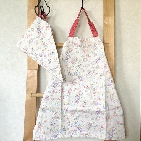 【130】ユニコーン☆子供 キッズ エプロン&三角巾