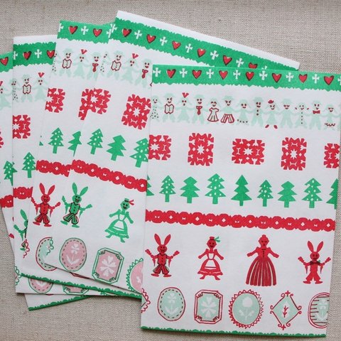 ＊送料込み＊2022年作　クリスマスデザインの紙袋　5枚組