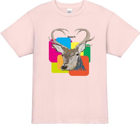 【残りS×1M×1L×1】[XYZOO]ハートシカTシャツ(,ライトピンク)