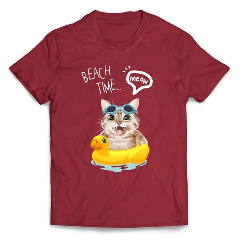 半袖Tシャツ 【猫 ねこ 海 海水浴海水浴】 by FOX REPUBLIC