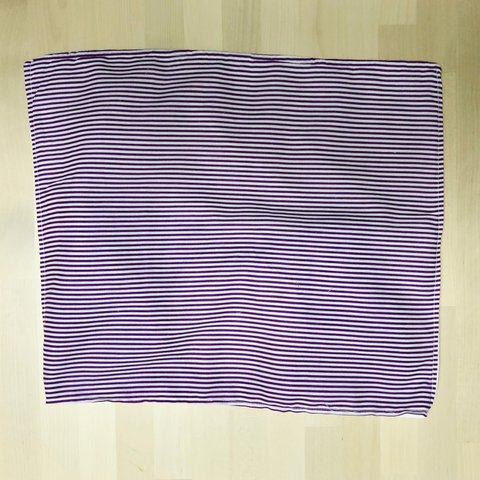 134.ハンカチエコバッグ(紫縞模様)