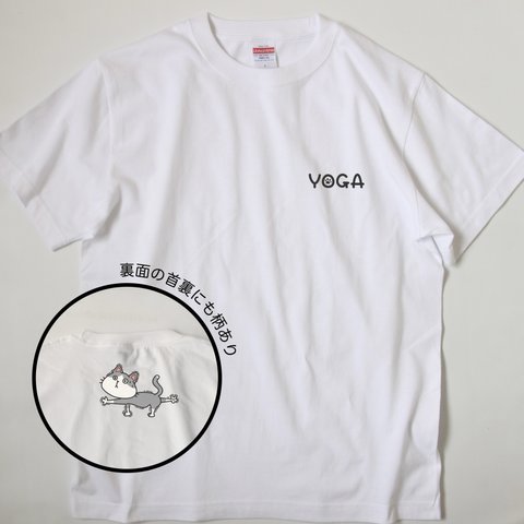 【ヨガ猫Tシャツ】ネコ ヨガ Tシャツ