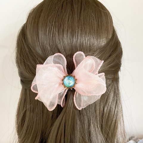 きらきらシフォン桜　ヘアクリップ