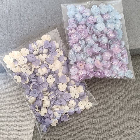 在庫整理品[800個]3枚花弁 ABカラー フラワーパーツ 