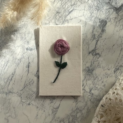 刺繍メッセージカード|バラ|名入れ|ギフトカード|インテリア|プレゼント|おしゃれ