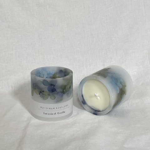 (M)ブルー紫陽花キャンドル/ランタン/キャンドルホルダー