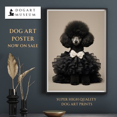 【ファッションショー - プードル犬 No.1】A2アートポスター 犬の絵 犬の絵画 犬のイラスト