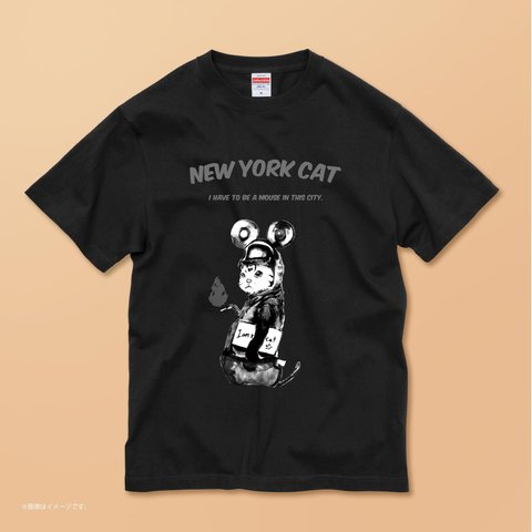 「NYの猫」コットンTシャツ/送料無料