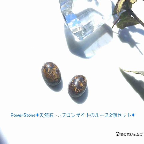 PowerStone✦天然石 ·.⋆ブロンザイトのルース2個セット✦no.62