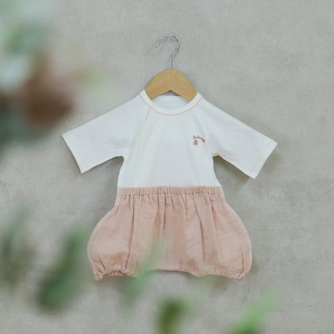 キッズデザイン賞受賞！新生児のお着替えが簡単なベビー服 Angel/ピンク