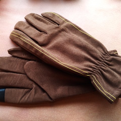 Leather cycle gloves ( brown )【スマホ対応】