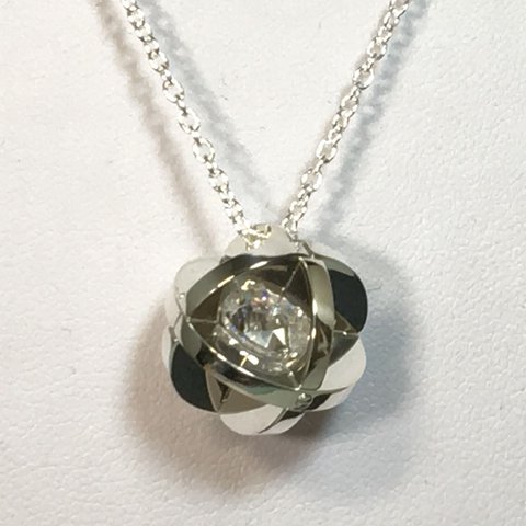 CZ in a Sphere Pendant (order production)キュービックジルコニア　シルバー　ペンダント