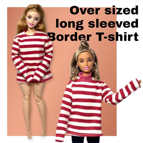 Barbie//バービー オーバーサイズボーダーロンT