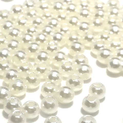 【5】プラスチック 真珠パール★4mm/200個