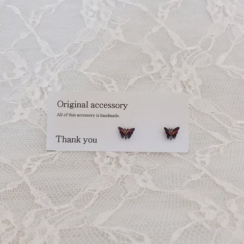 送料無料✴︎アレルギー対応✴︎small butterfly ピアス・イヤリング♡リアルパステルブルー③