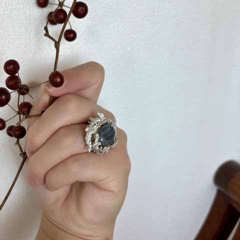 ring "labradorite and cypress"