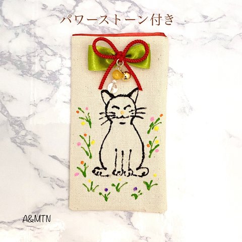 ✨NEW✨🐱猫ちゃんのおひげファースト☝🏻手描きの可愛い福ひげ入れ〈結びリボン💝ニッコリにゃん〉