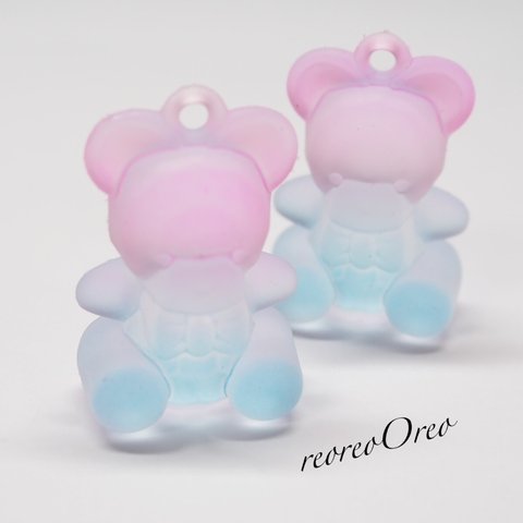 gradation  bear  charm  pink x Blue