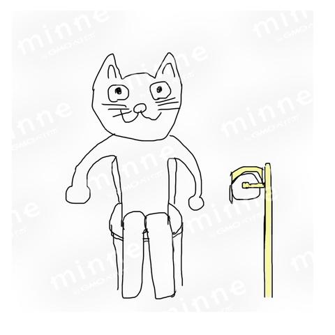 猫 イラスト トイレ 踏ん張る 用便 猫トイレ ニコニコ