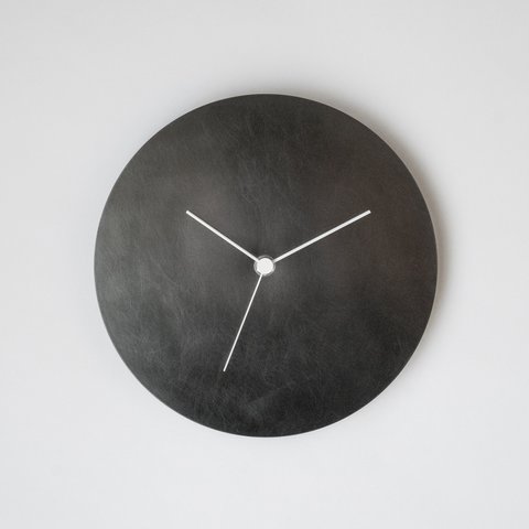  【受注製作】壁掛け時計−タイプ2/真鍮黒染め　minimal wall clock <DISK-type2> / brass black