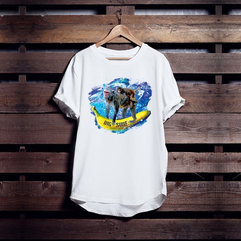 さるサーフTシャツ「サルフィン」