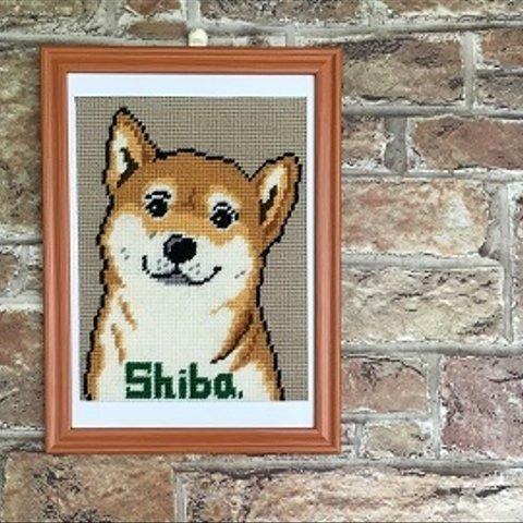 シバ犬のタペストリー刺繍