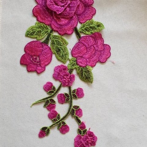 豪華ローズピンク薔薇モチーフ　13*29cm　