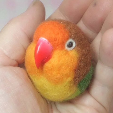 ルリコシボタンインコ  ☆マグネット/ブローチ どちらか選択  うちの子オーダー可    受注作成　 羊毛の小鳥  　羊毛フェルト　工房小鳥屋さん　