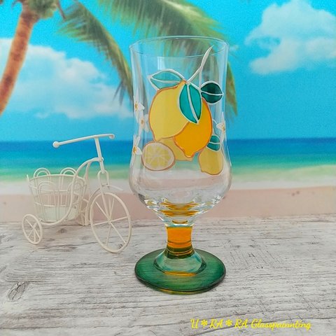 【レモネード🍋 Summer】フロートグラス   手描き #昭和レトロ ラッピングサービス #喫茶店