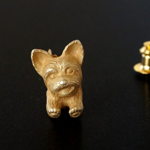 ヨークシャテリア犬のピンブローチ 真鍮