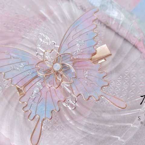 夢うつつの蝶のヘアクリップ（hair ornaments of  butterfly 〜Spring dawn〜）