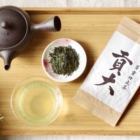 お茶と急須！杉山貢大農園の高級品種さえみどりの被せ煎茶「貢大」10g＆常滑急須セット