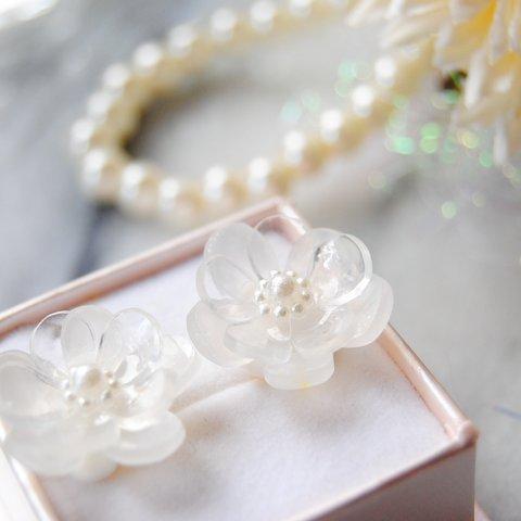 ✿ Crystal clear  flower  イヤリング✿
